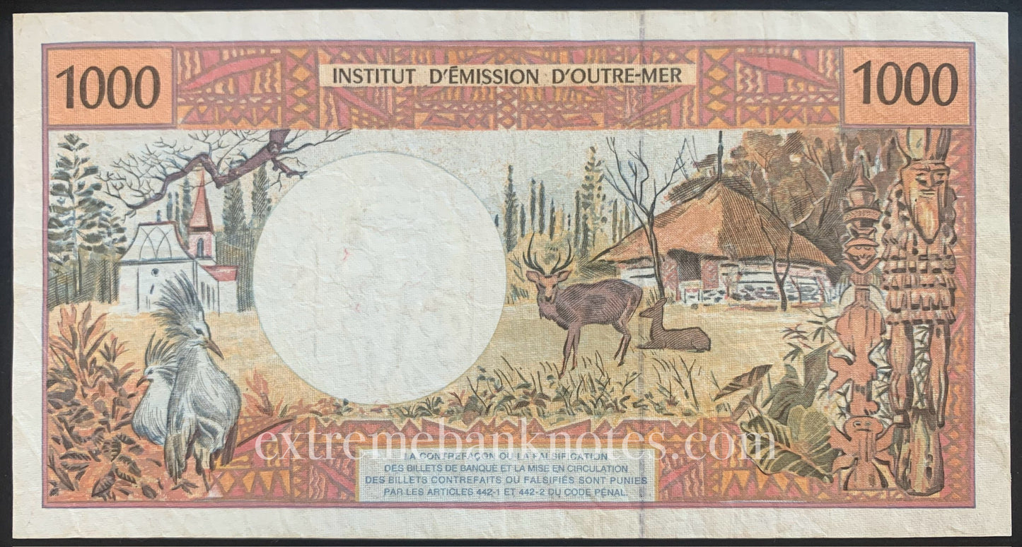 French Pacific Territories 1000 Francs ND (1996) P-2 VF