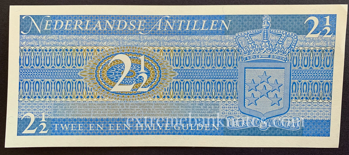 Netherlands Antilles 2½ Gulden 1970 P-21 UNC