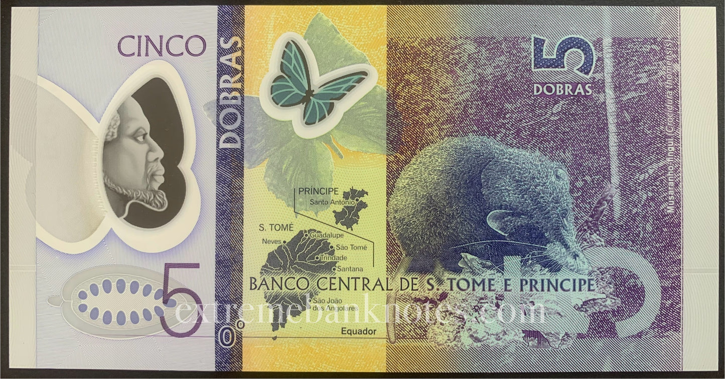 São Tomé e Príncipe 5 Dobras 2016 P-70 UNC preefix AA