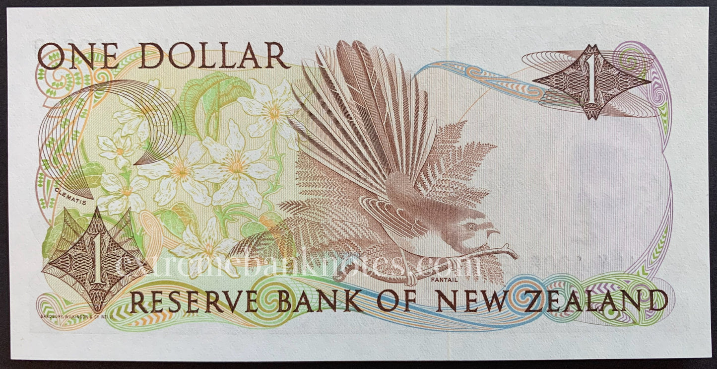 New Zealand 1 Dollar ND (1985-1989) P-169b UNC