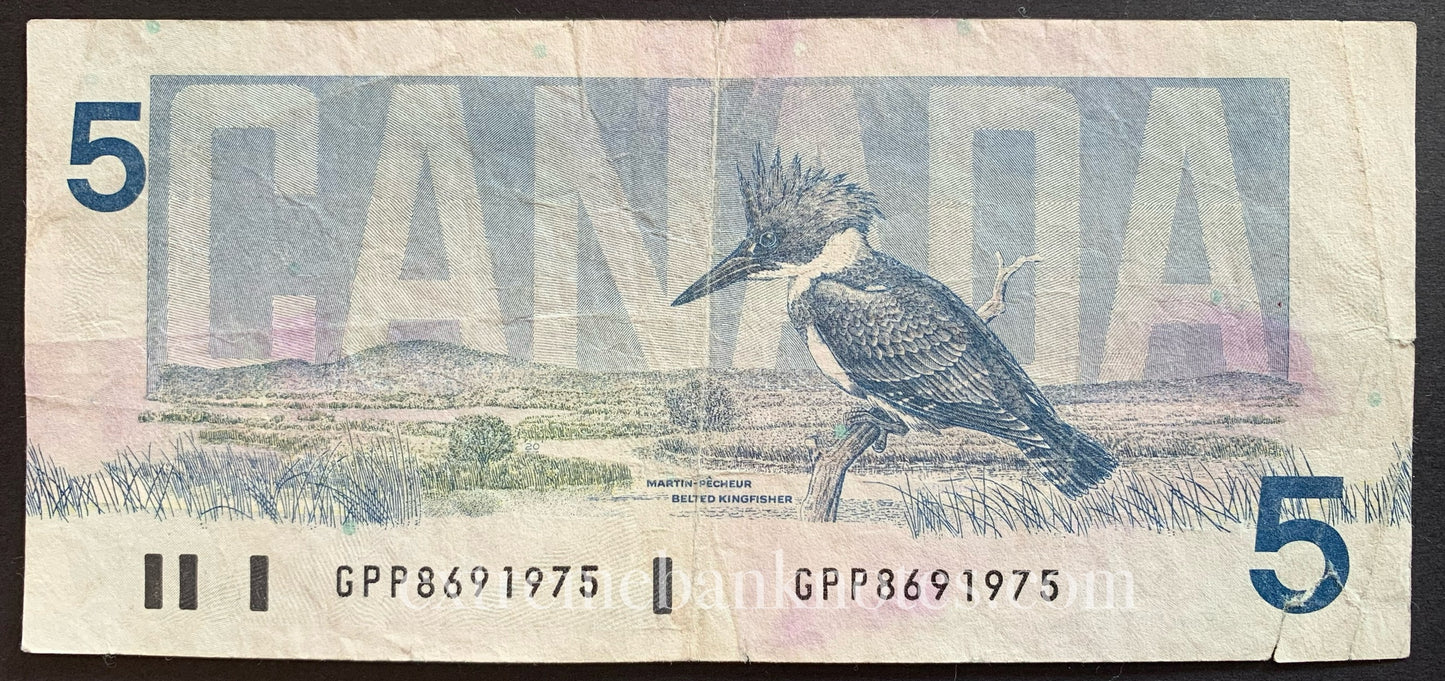 Canada 5 Dollars 1986 P-95c VG