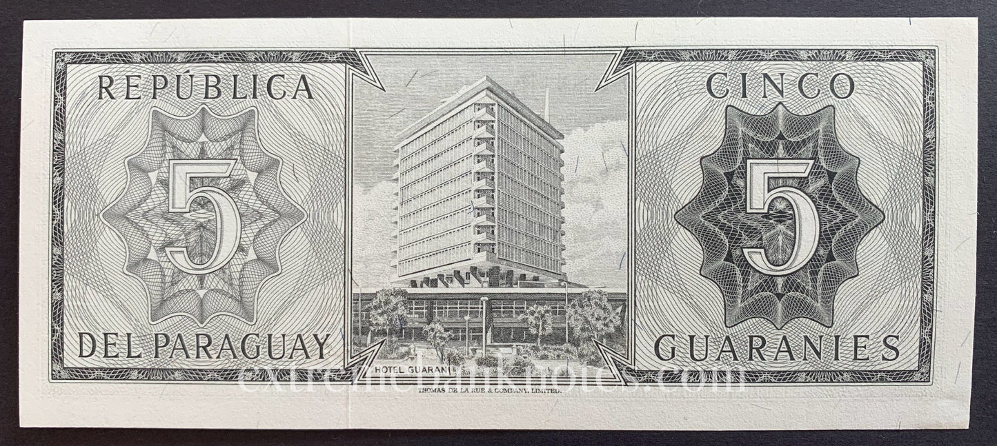 Paraguay 5 Guaranies ND (1963) P-195b UNC
