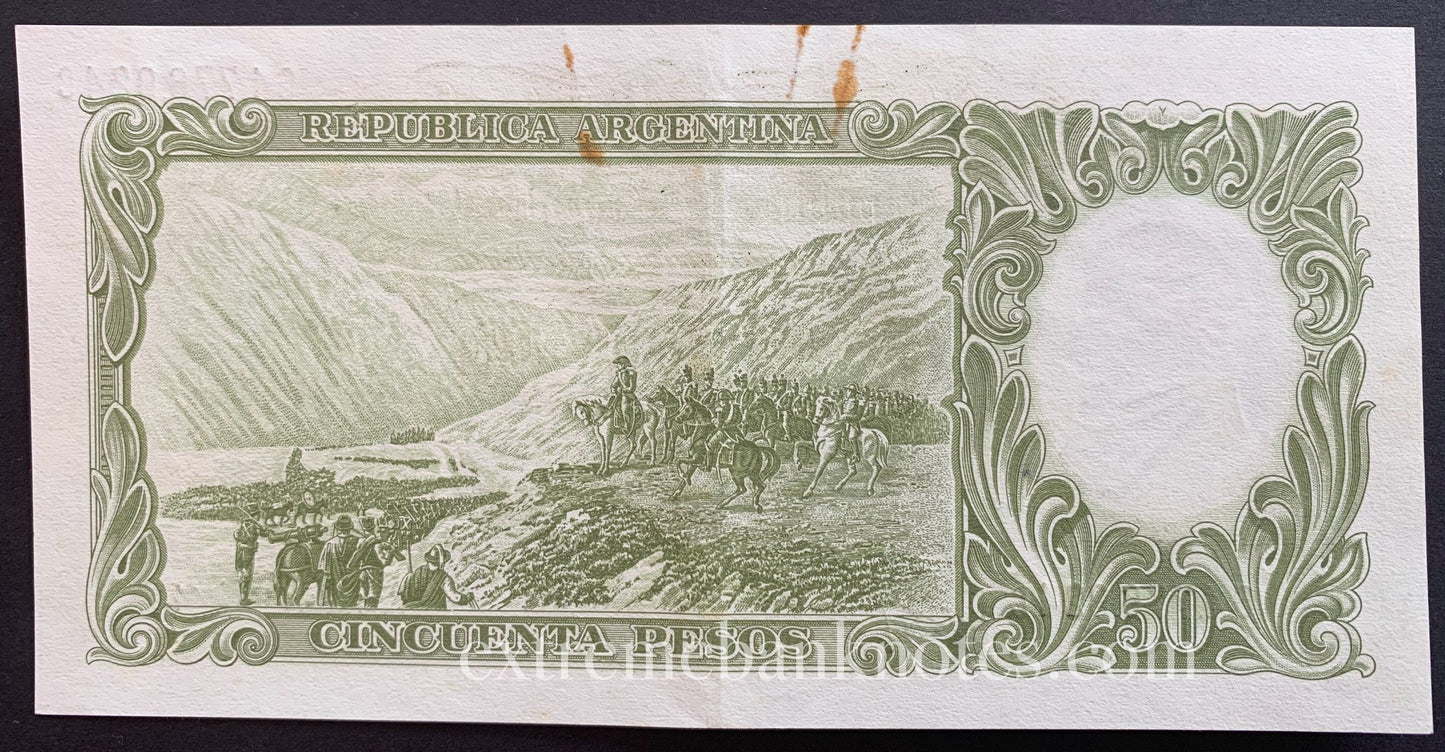 Argentina 50 Pesos ND (1965-1966) P-271a VF+