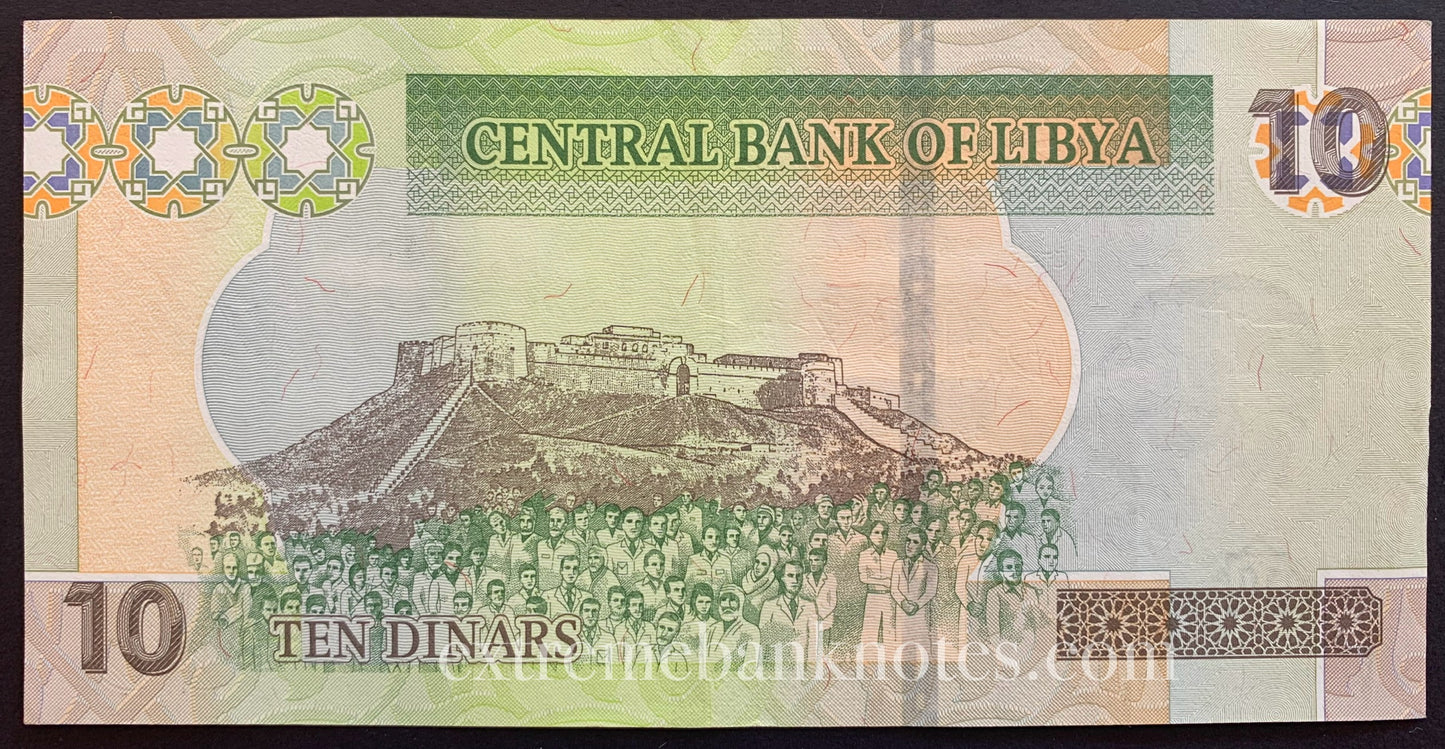 Libya 10 Dinars 2011 P-78Ab XF