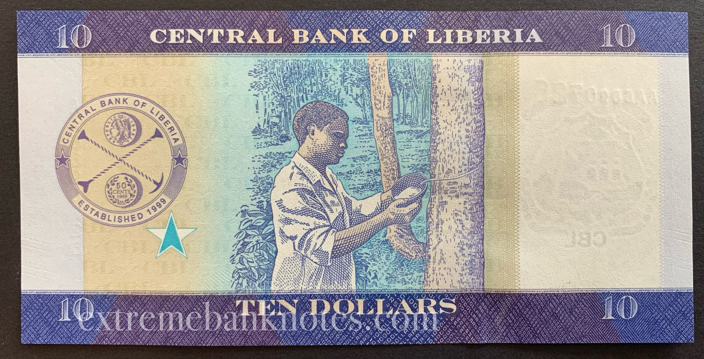 Liberia 10 Dollars 2016 P-32a UNC