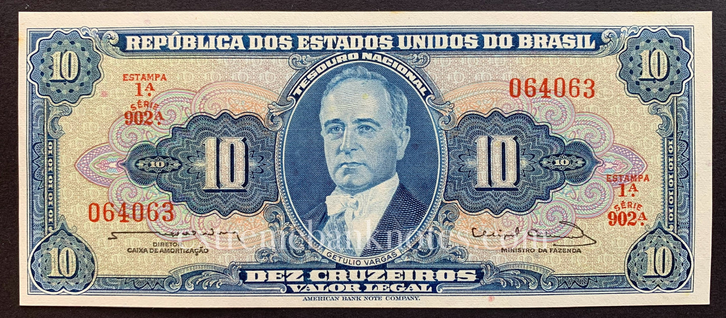 Brazil 10 Cruzeiros ND (1963) P-167b UNC