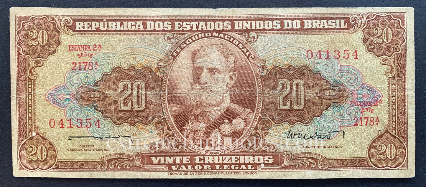 Brazil 20 Cruzeiros ND (1962) P-178 VF