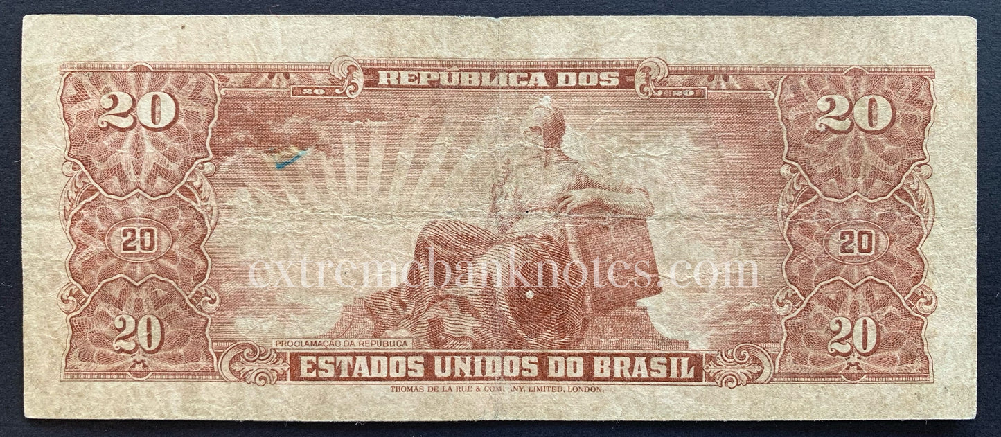 Brazil 20 Cruzeiros ND (1962) P-178 VF