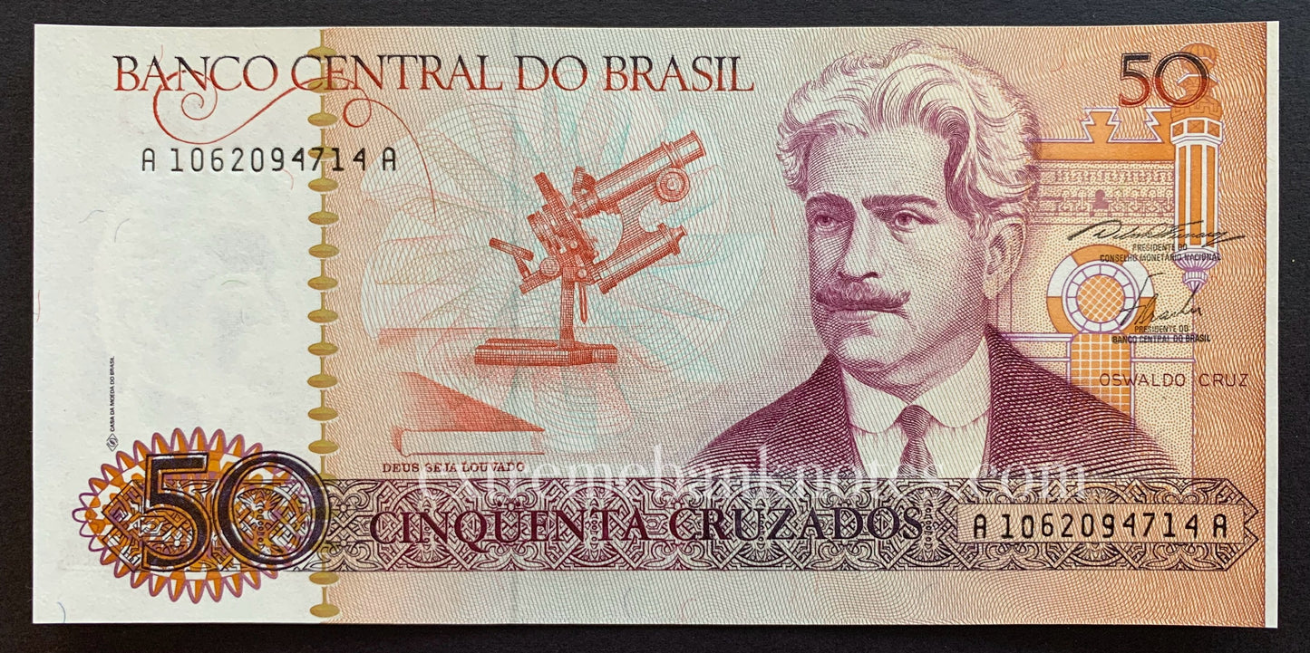 Brazil 50 Cruzados ND (1986) P-210a UNC