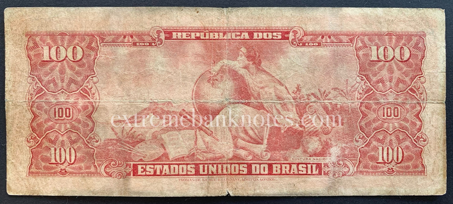 Brazil 100 Cruzeiros ND (1963) P-180 F