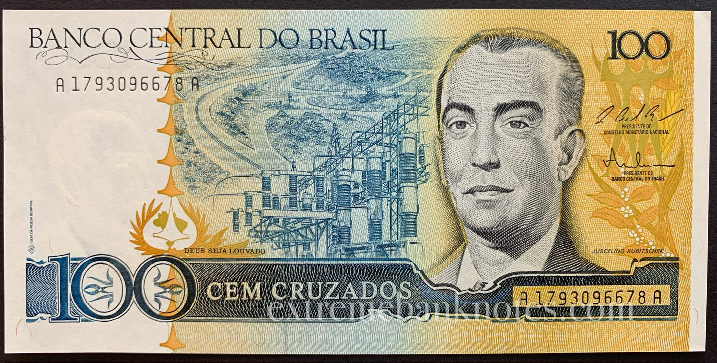 Brazil 100 Cruzados ND (1987) P-211c UNC