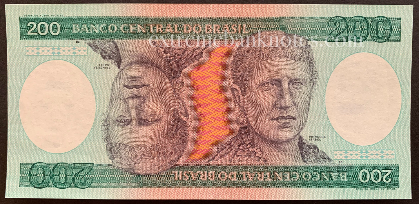 Brazil 200 Cruzeiros ND (1984) P-199b UNC