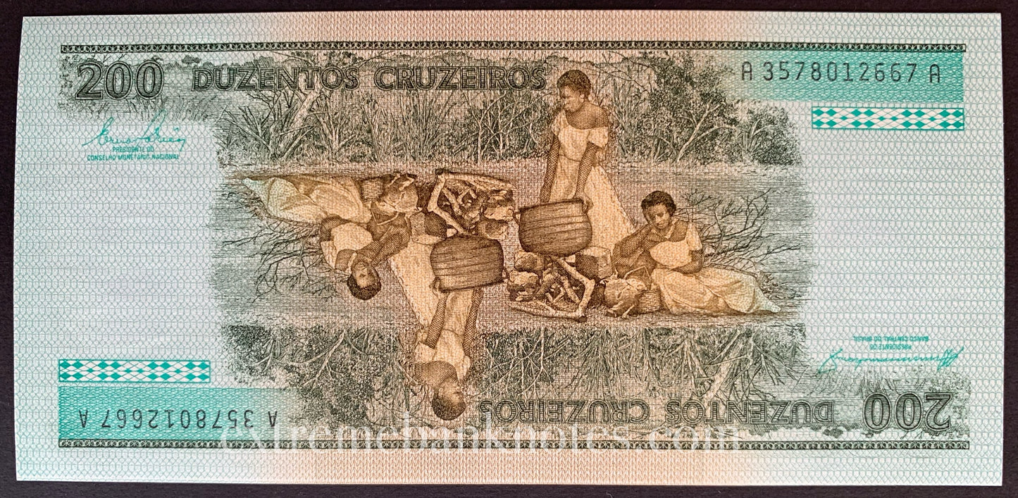 Brazil 200 Cruzeiros ND (1984) P-199b UNC