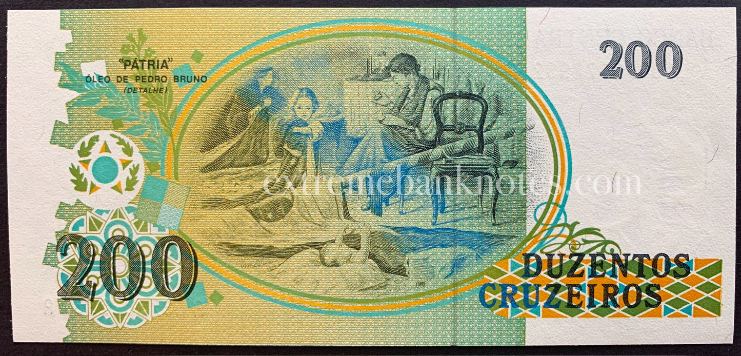 Brazil 200 Cruzeiros ND (1990) P-229 UNC