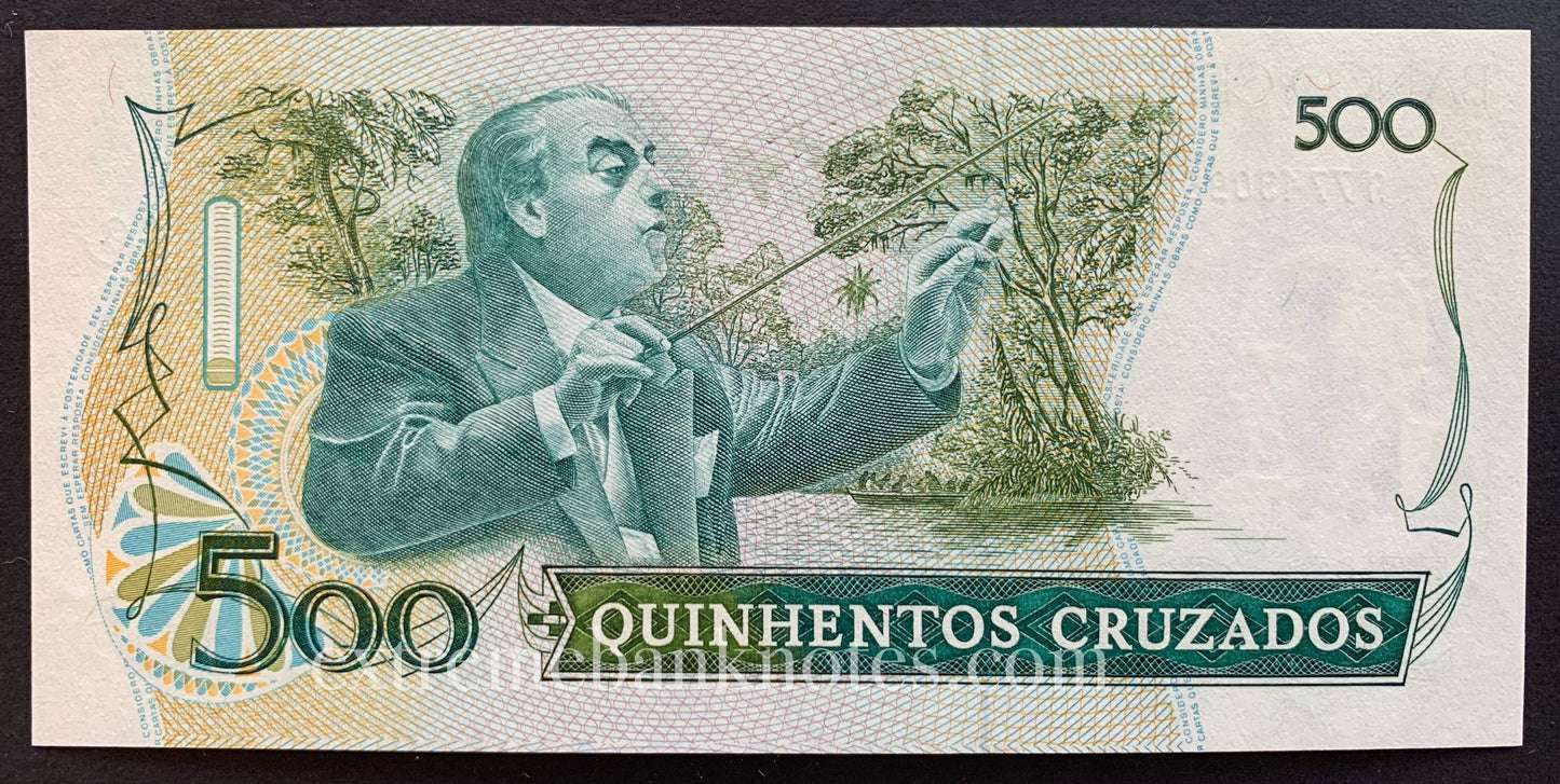 Brazil 500 Cruzados ND (1988) P-212d UNC