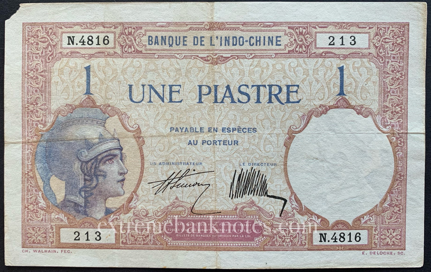 Indochina 1 Piastre ND (1927-1931) P-48b G