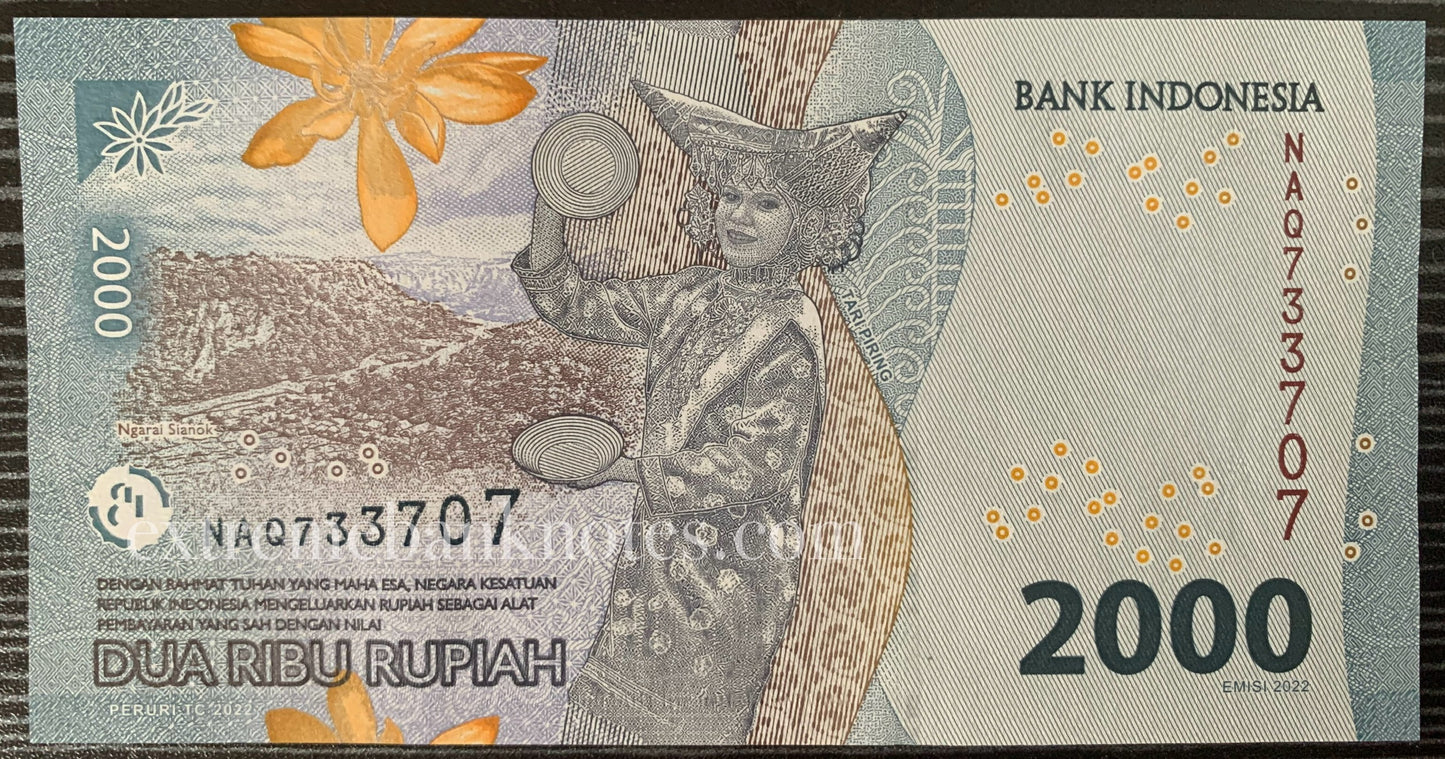 Indonesia 2000 Rupiah 2022 P-618a UNC