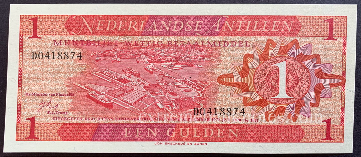 Netherlands Antilles 1 Gulden 1970 P-20 UNC