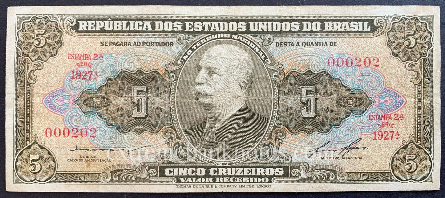 Brazil 5 Cruzeiros ND (1958) P-158d VF