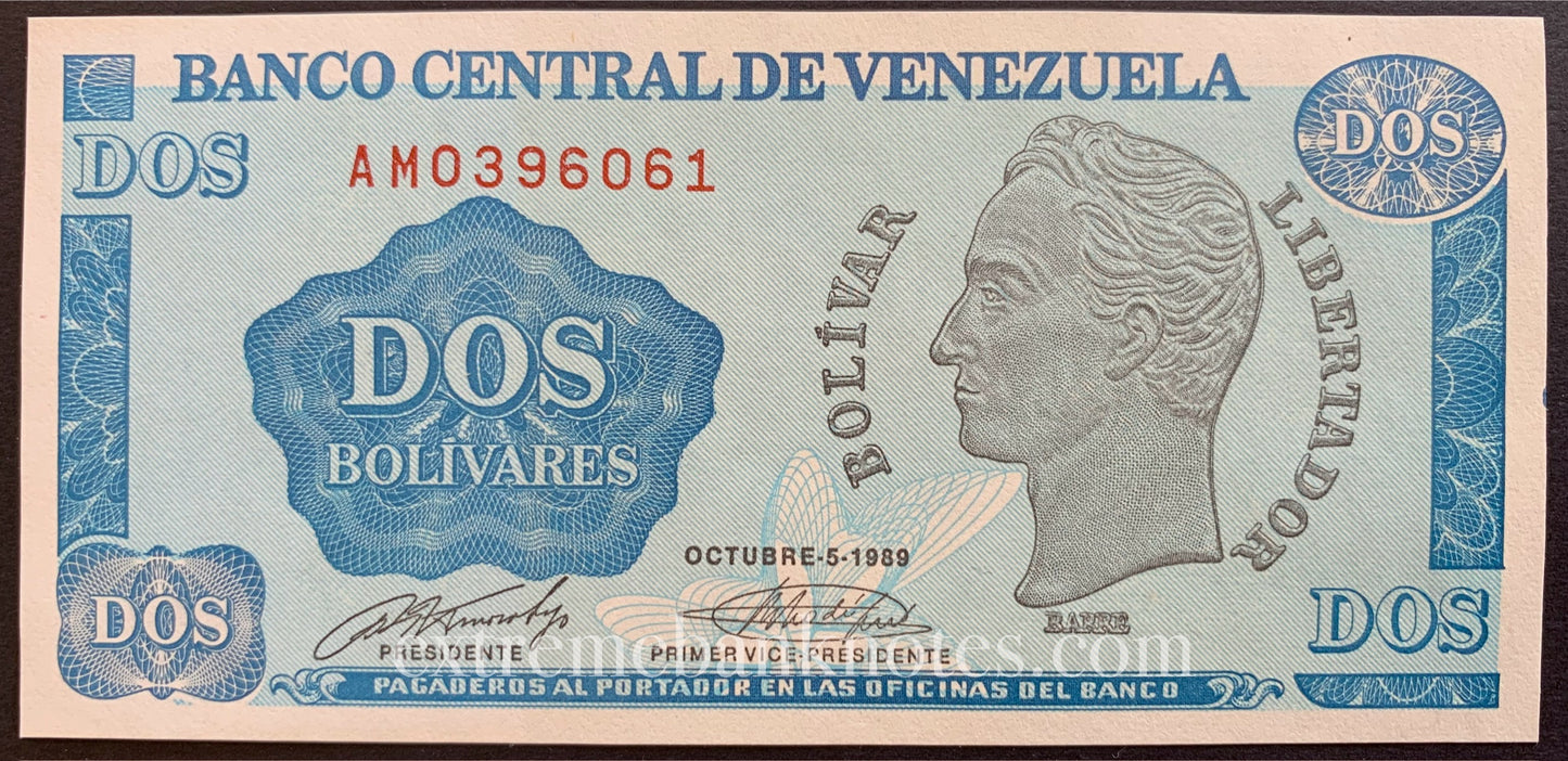Venezuela 2 Bolivares 1989 P-69 UNC