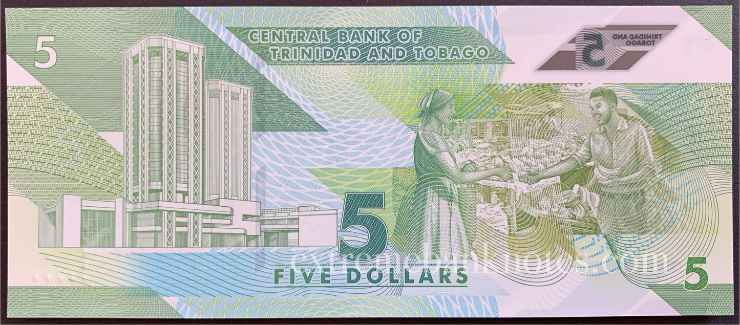 Trindad and Tobago 5 Dollars 2020 P-61a UNC
