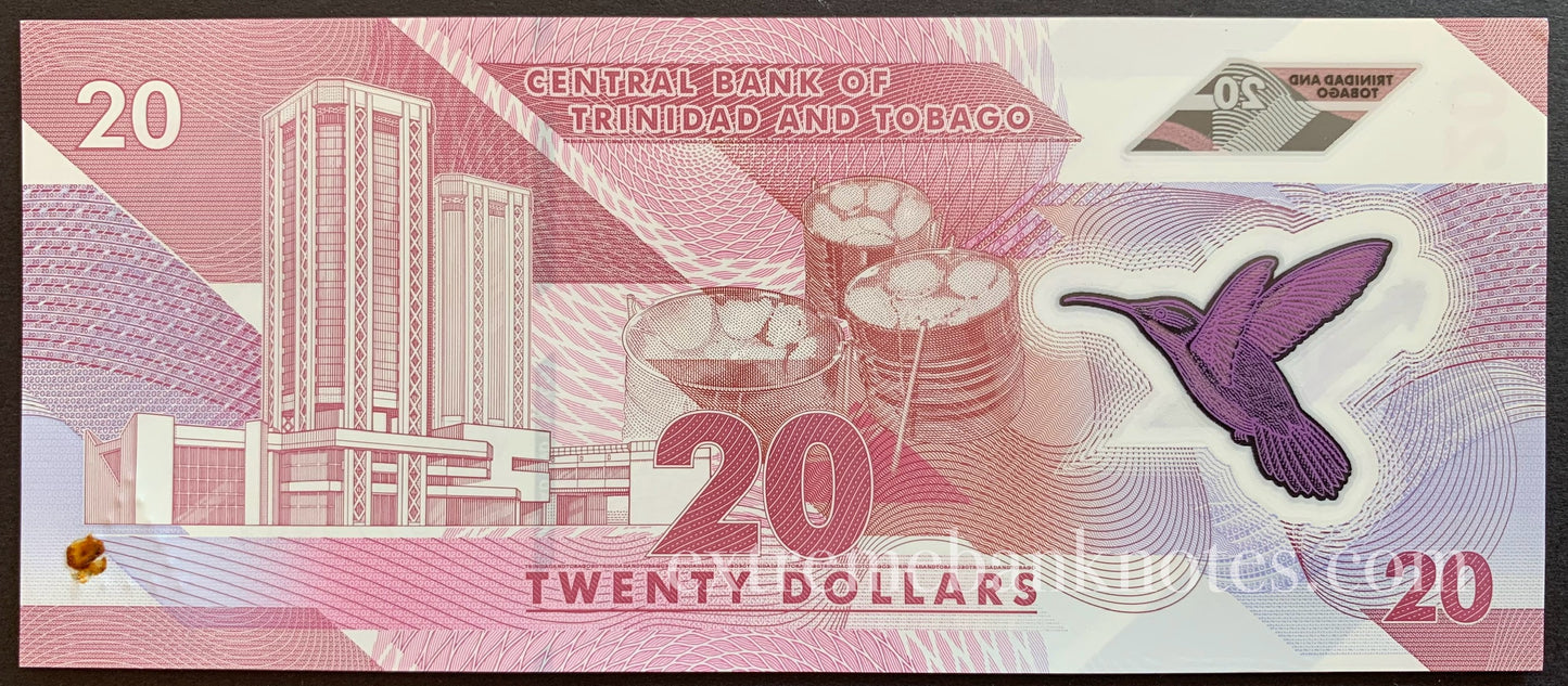 Trindad and Tobago 20 Dollars 2020 P-63a UNC