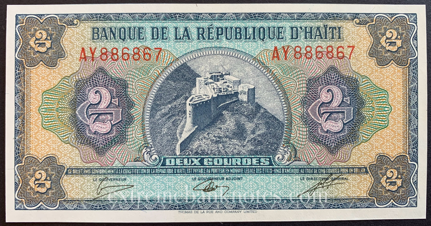 Haiti 2 Gourdes ND (1986-1988) P-245A UNC