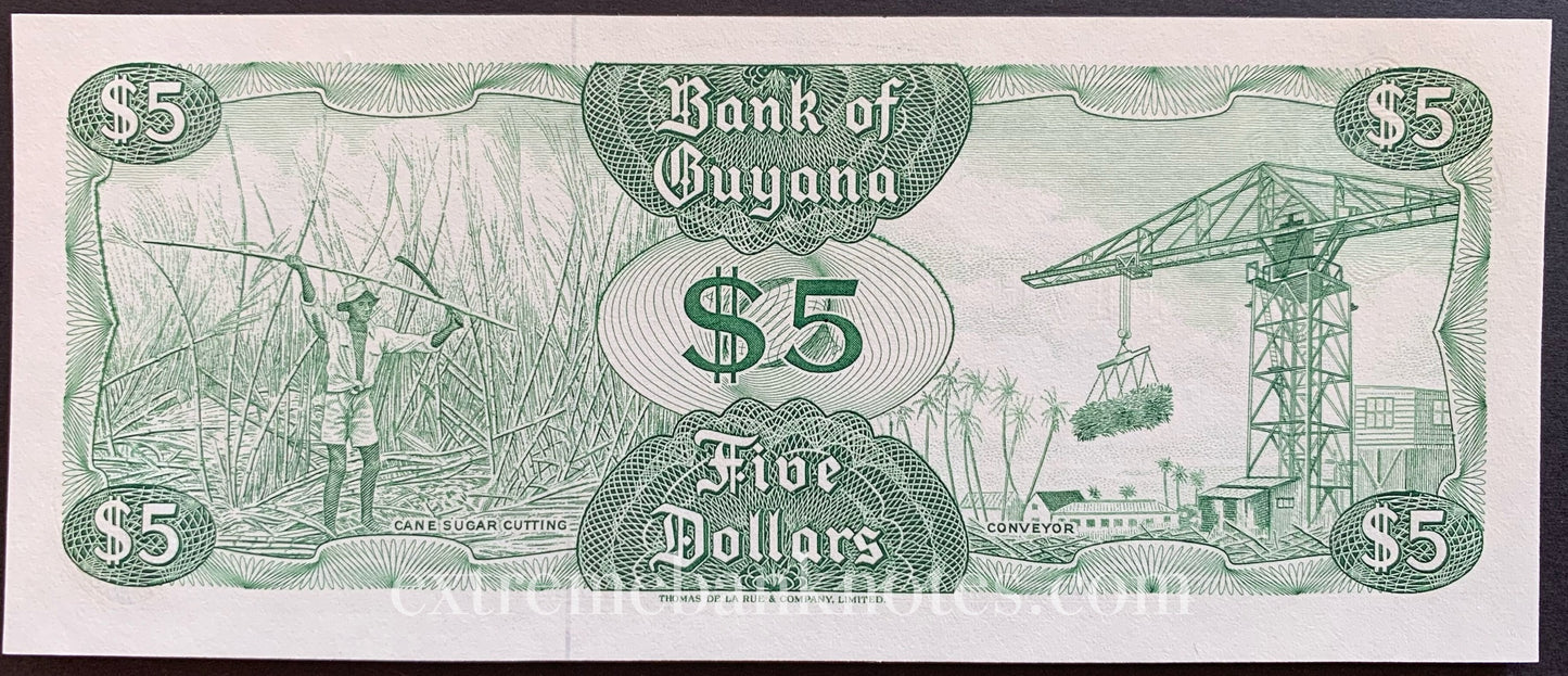 Guyana 5 Dollars ND (1992) P-22f UNC