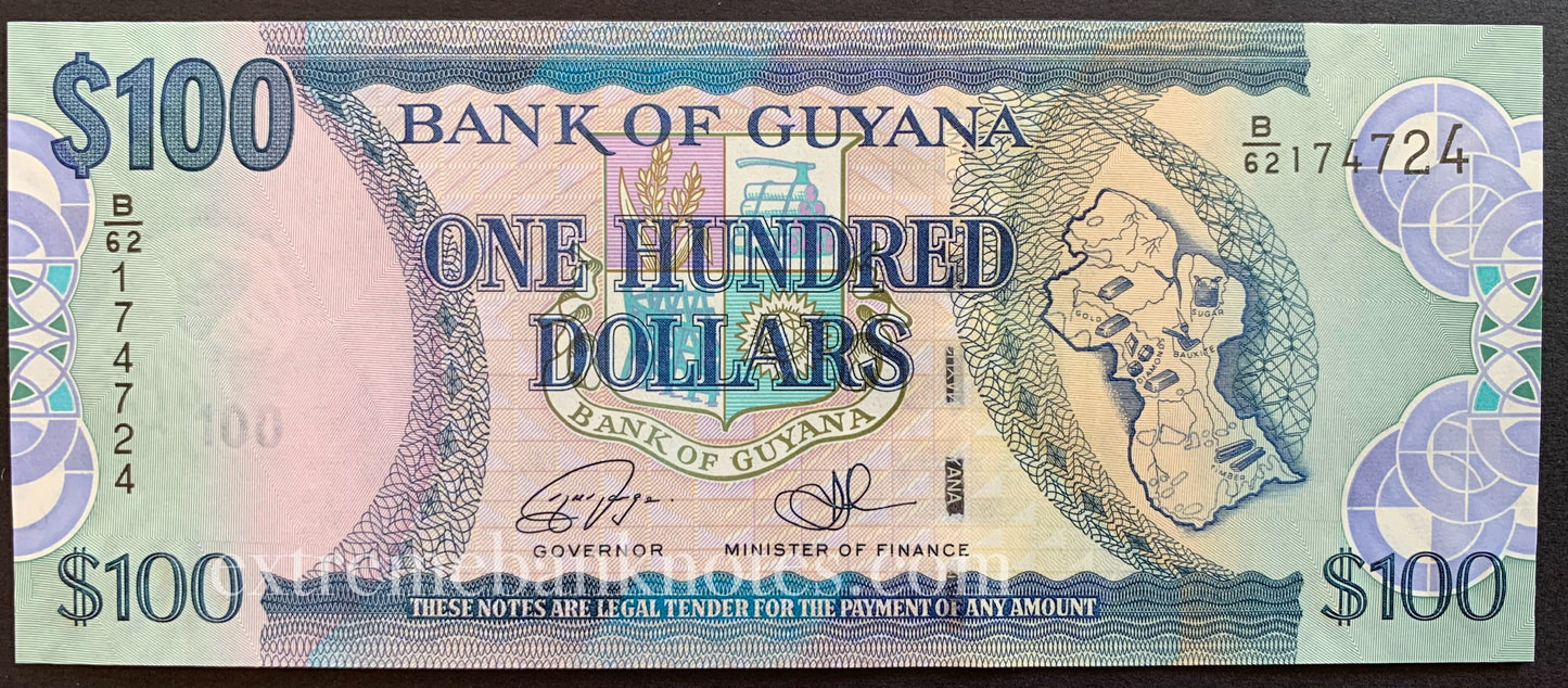 Guyana 100 Dollars ND (2016) P-36c UNC