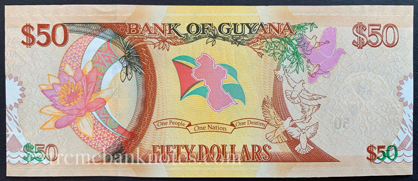 Guyana 50 Dollars 2016 P-41 UNC
