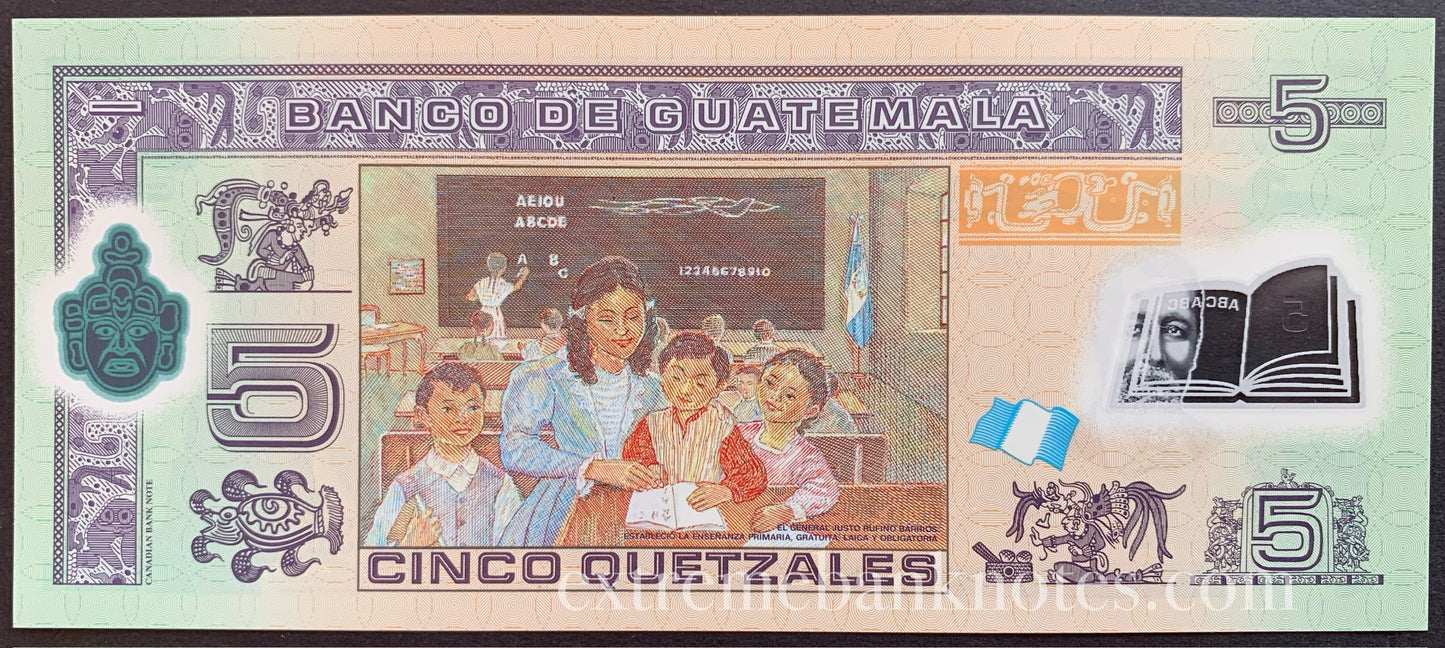 Guatemala 5 Quetzales 2010 P-122a UNC