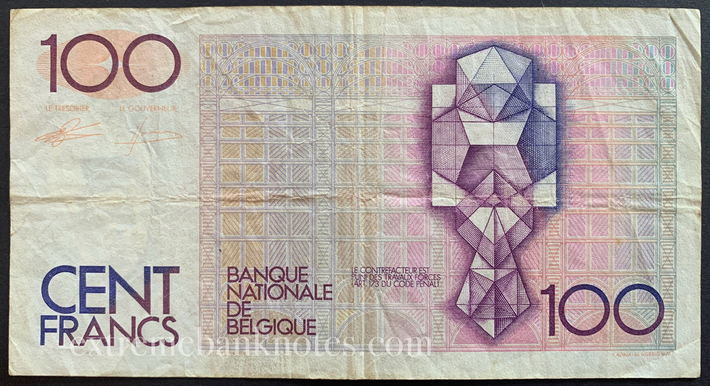 Belgium 100 Frank ND (1986-1989) P-142a VF
