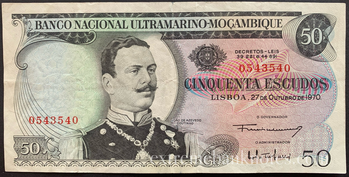 Mozambique 50 Escudos 1970 P-111 VF