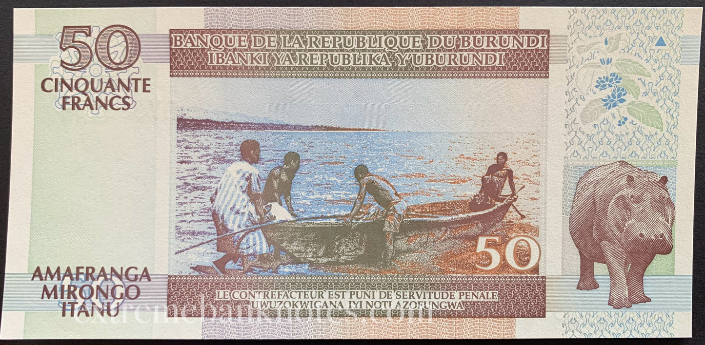 Burundi 50 Francs 2007 P-36g UNC