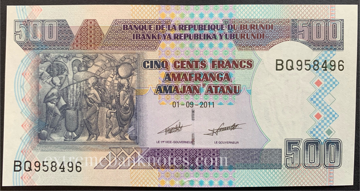 Burundi 500 Francs 2011 P-45b UNC