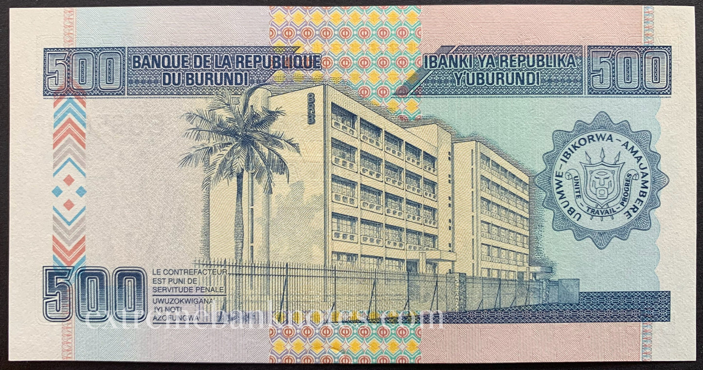 Burundi 500 Francs 2011 P-45b UNC