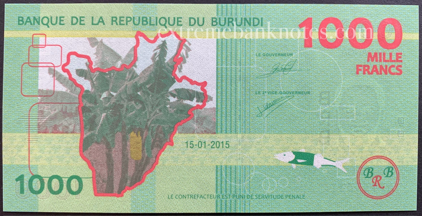 Burundi 1000 Francs 2015 P-51 UNC