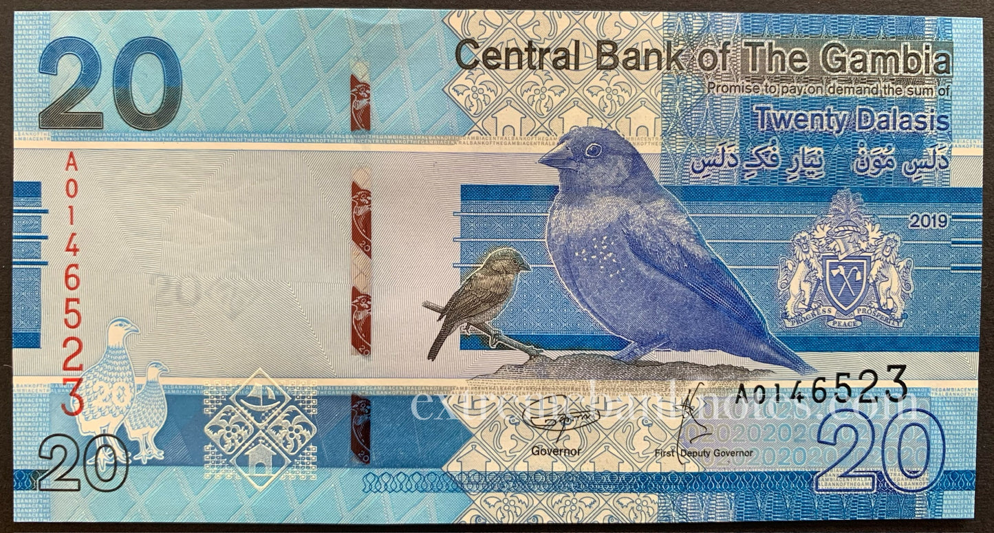 Gambia 20 Dalasis 2019 TBB-237a UNC