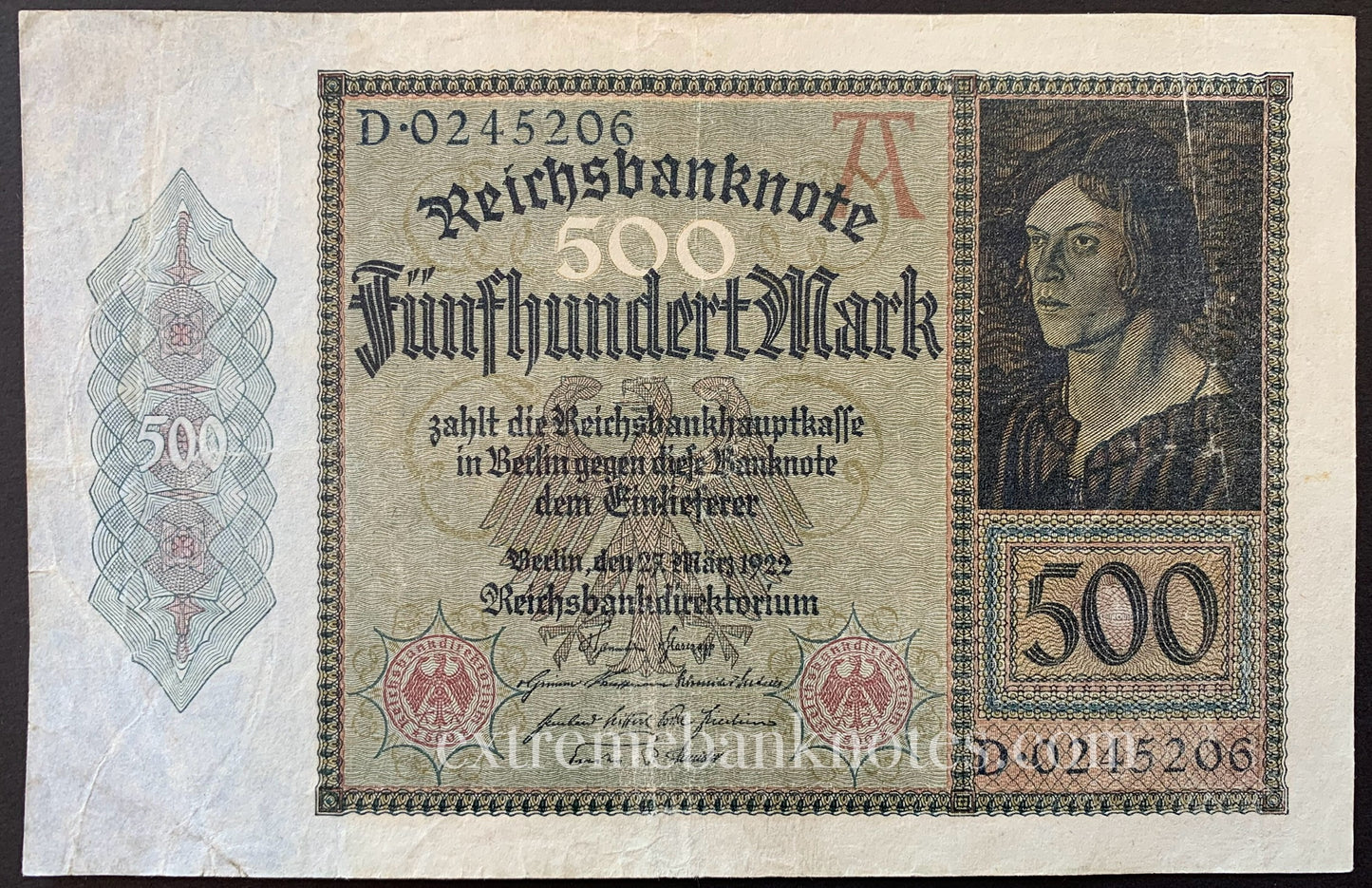 Germany 500 Mark 1922 P-73 VF
