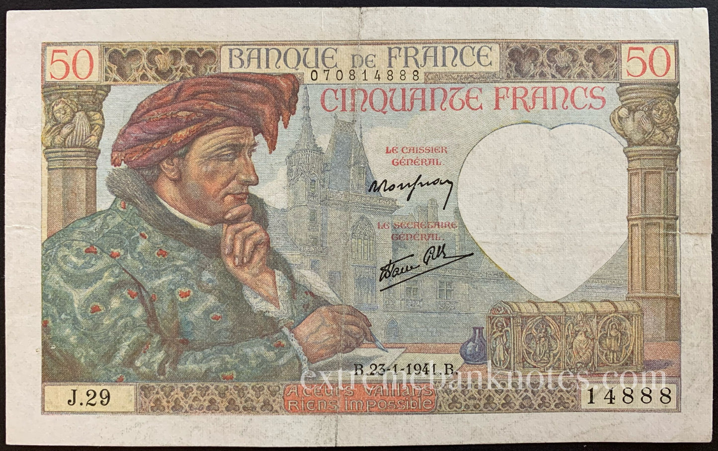 France 50 Francs 1941 P-93 F