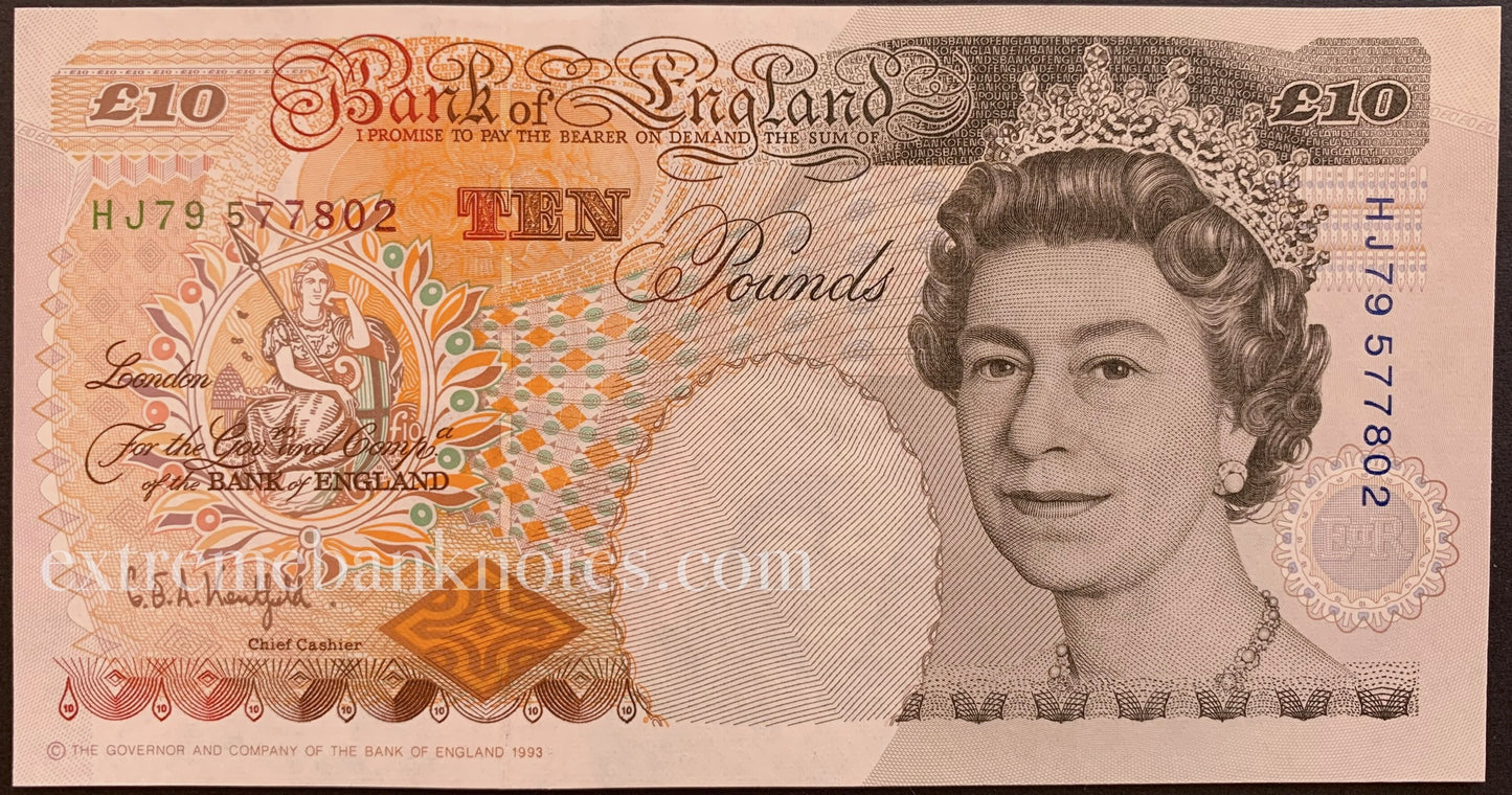 England 10 Pounds 1993 P-386a AUNC