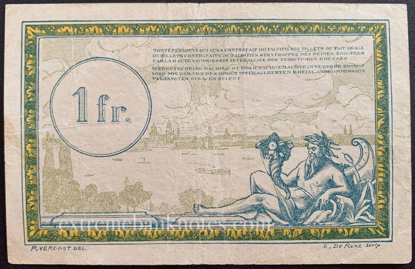 Saarland 1 Franc 1923 P-R5 VF