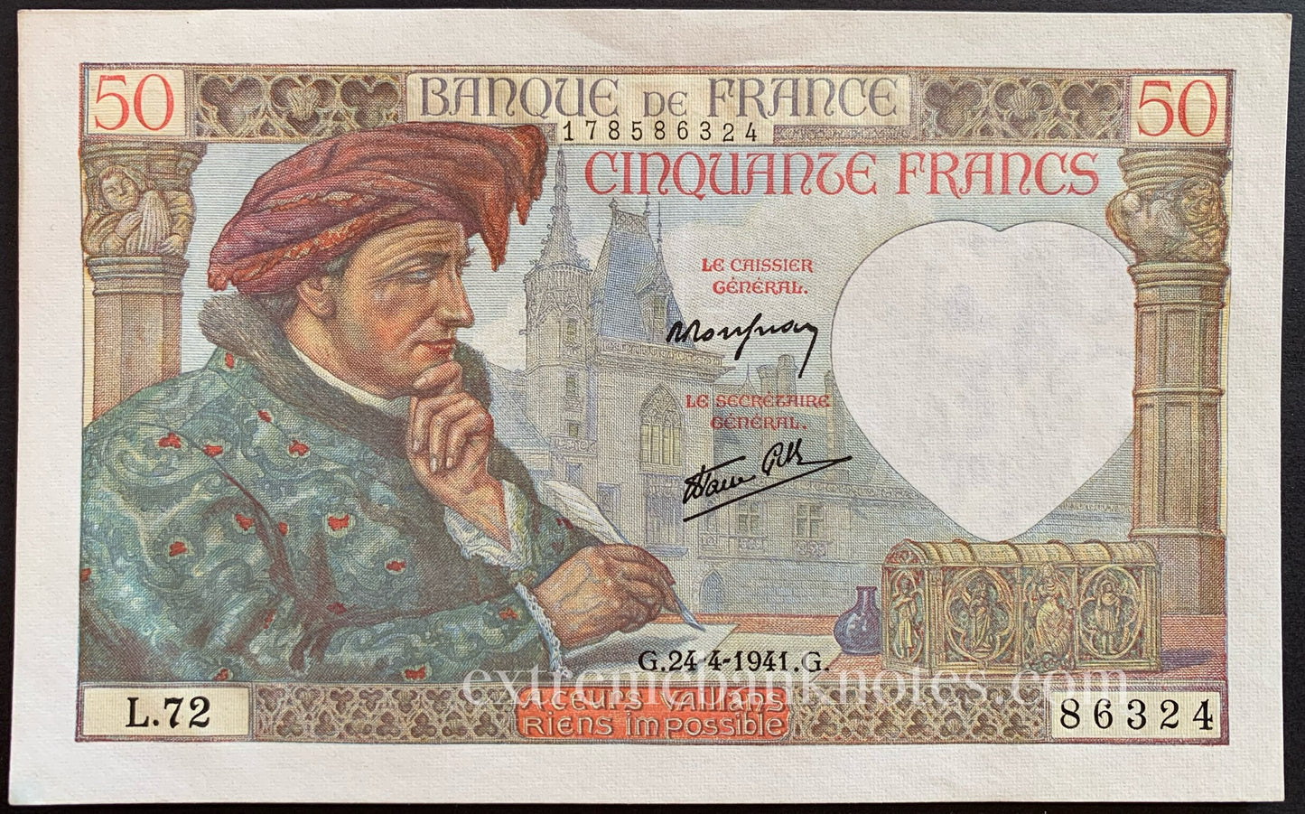 France 50 Francs 1941 P-93 XF