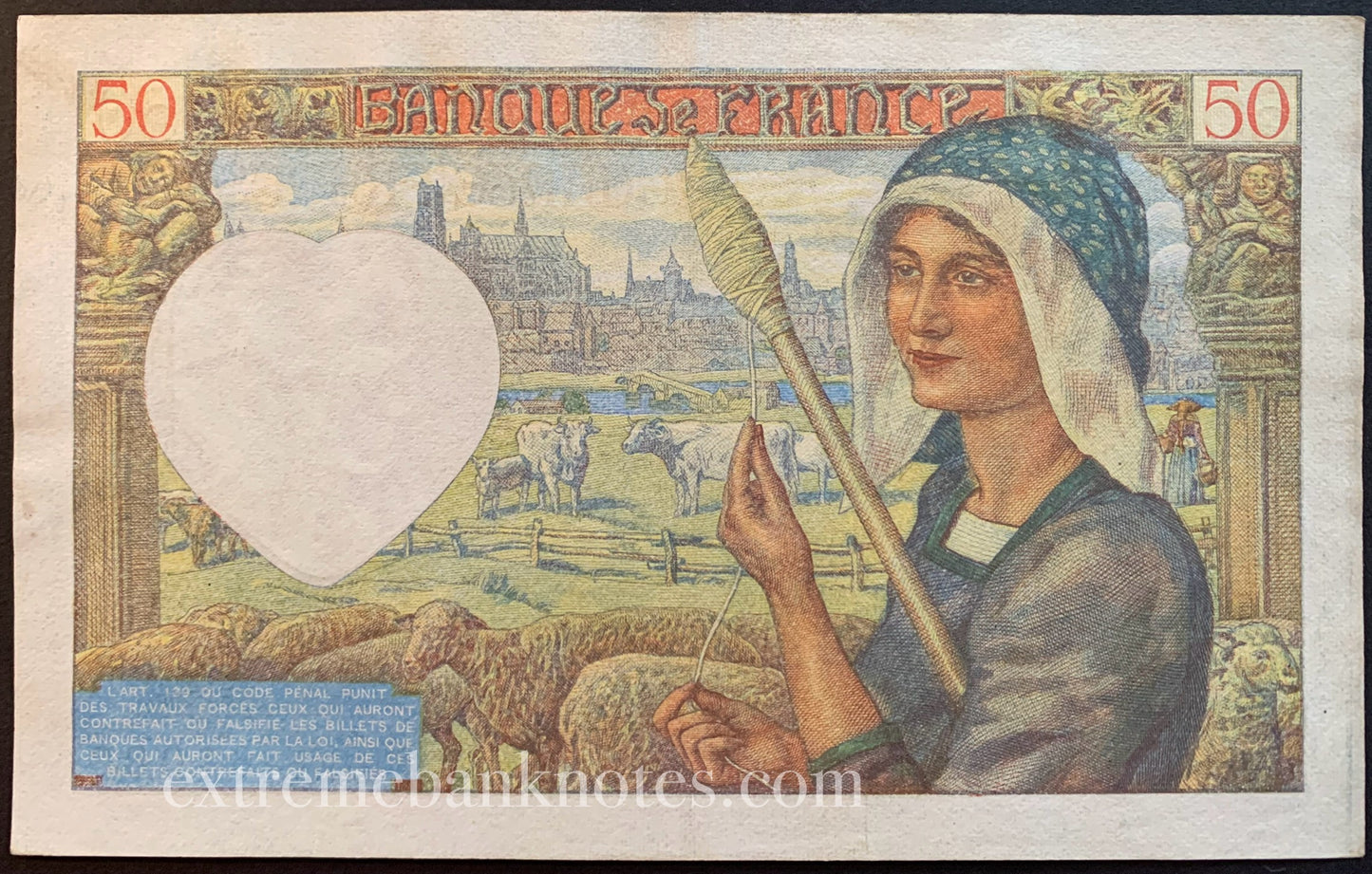 France 50 Francs 1941 P-93 AUNC