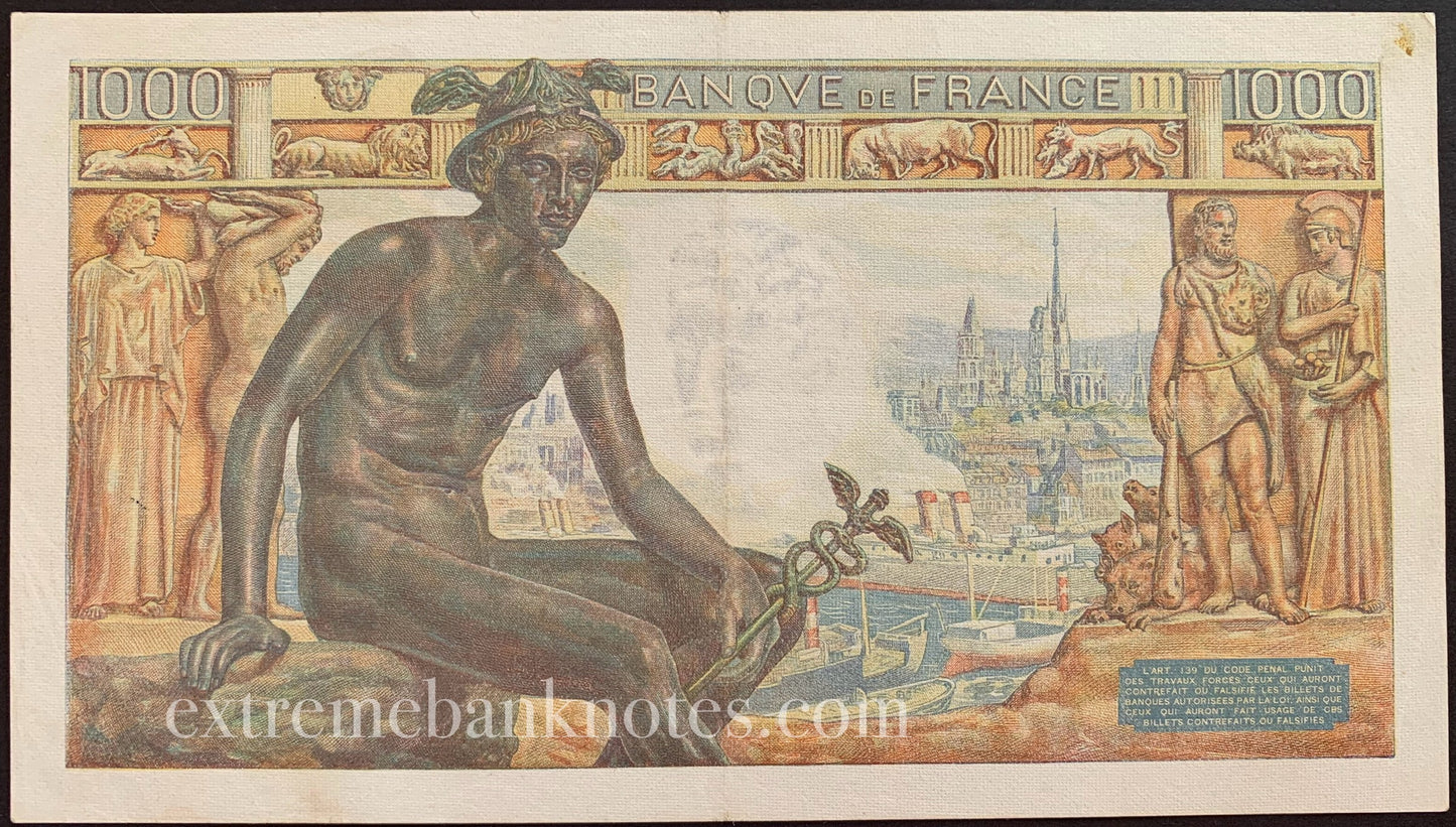 France 1000 Francs 1942 P-102 XF+