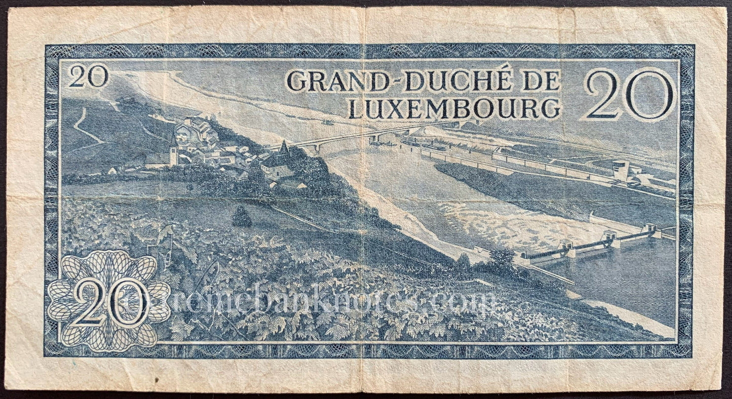 Luxembourg 20 Francs 1966 P-54b VF