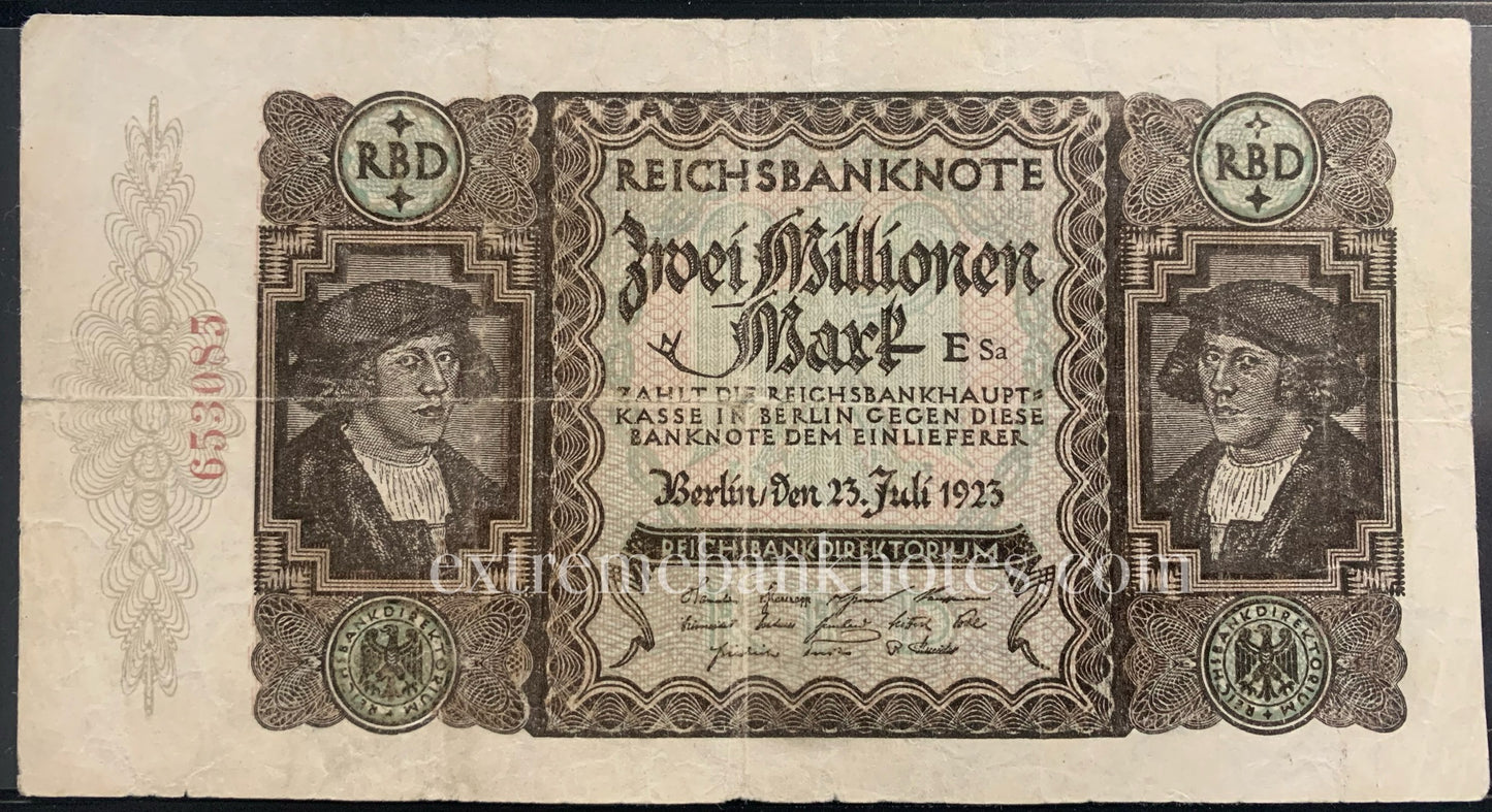 Germany 2,000,000 Mark 1923 P-89 F