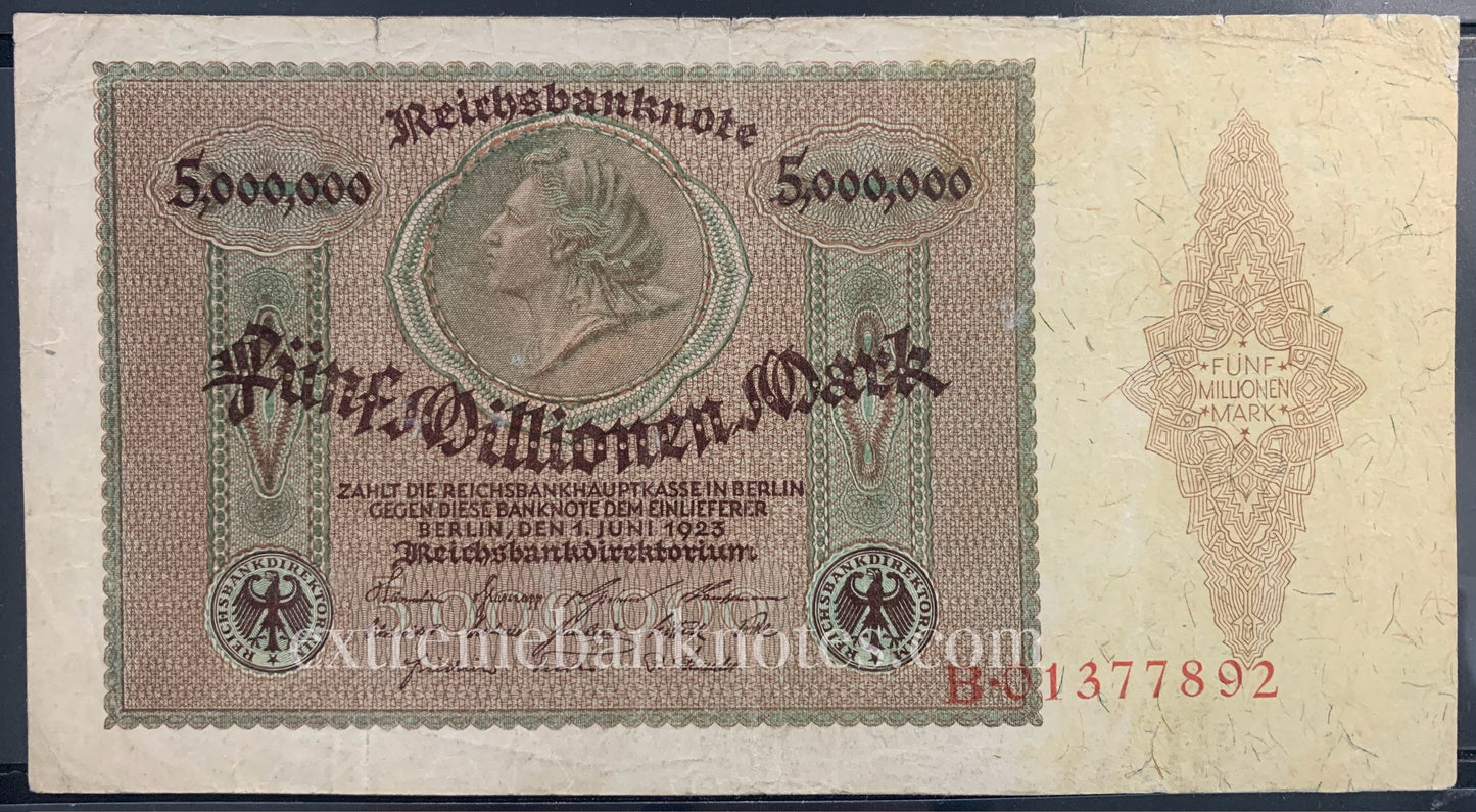 Germany 5,000,000 Mark 1923 P-90 F