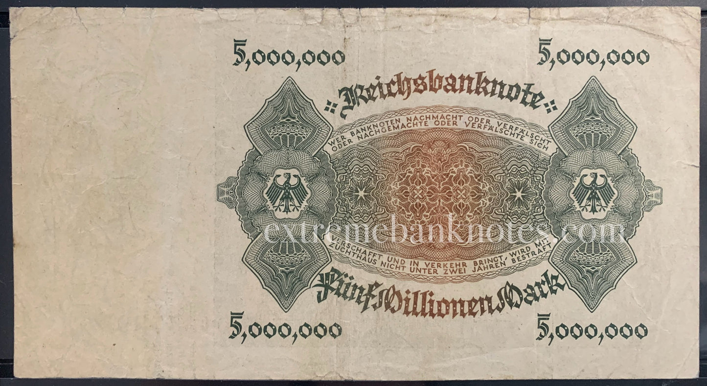 Germany 5,000,000 Mark 1923 P-90 F