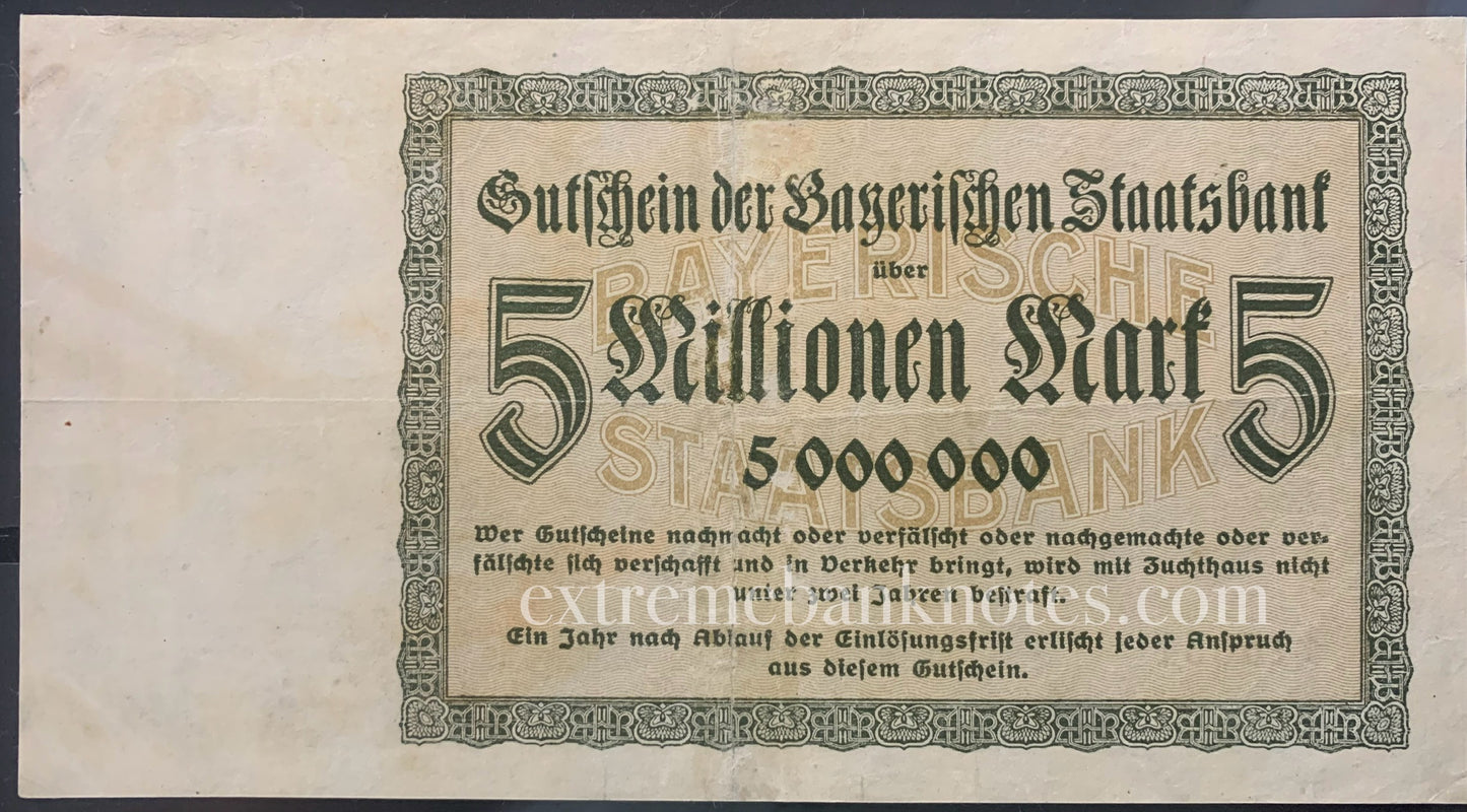 Germany 5 000 000 Mark 1923 VF